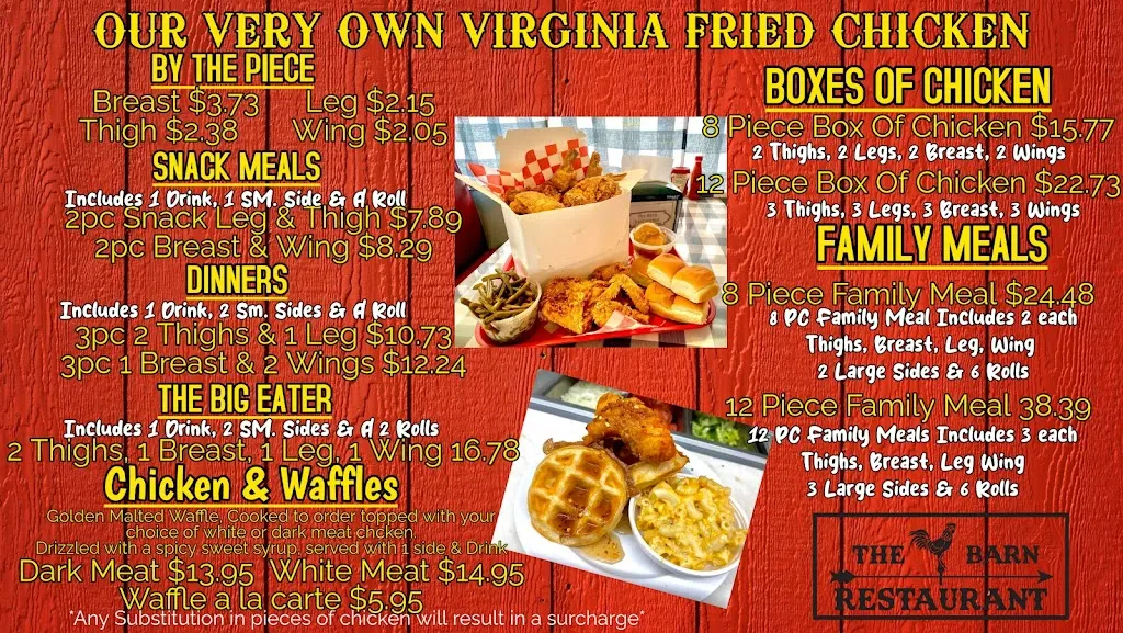 Menu_The Barn Restaurant_Waynesboro, VA_image_old_1