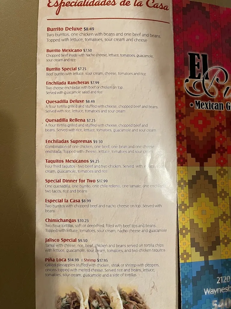 Menu_El Puerto Mexican Grill & Cantina_Waynesboro, VA_image_old_2