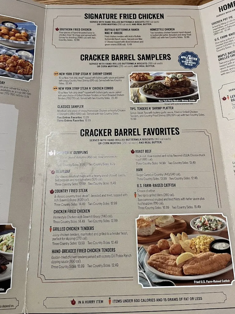 Menu_Cracker Barrel Old Country Store_Waynesboro, VA_image_old_1