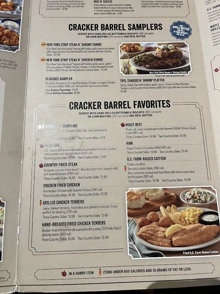 Menu_Cracker Barrel Old Country Store_Waynesboro, VA_image_old_2