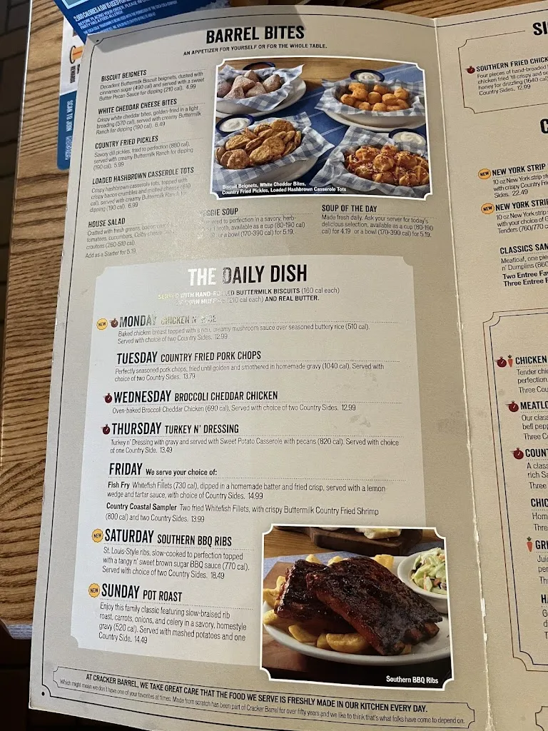 Menu_Cracker Barrel Old Country Store_Waynesboro, VA_image_old_3