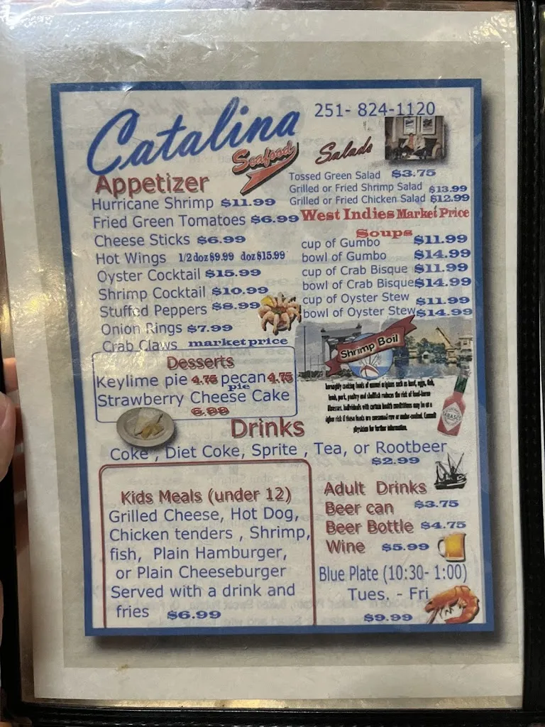 Menu_Catalina Restaurant_Bayou La Batre, AL_image_old_2