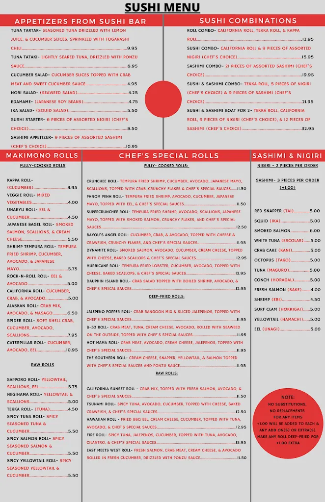 Menu_Phnom Penh Fusion_Bayou La Batre, AL_image_old_2