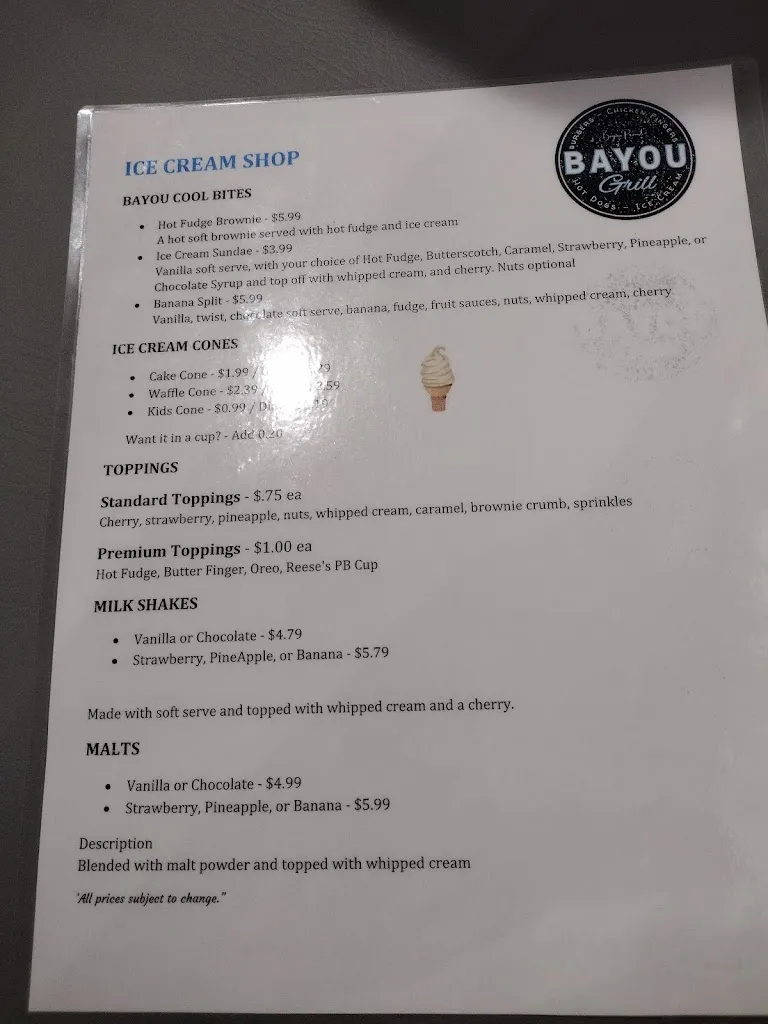 Menu_Bayou Grill - We Love The Bayou_Bayou La Batre, AL_image_old_1
