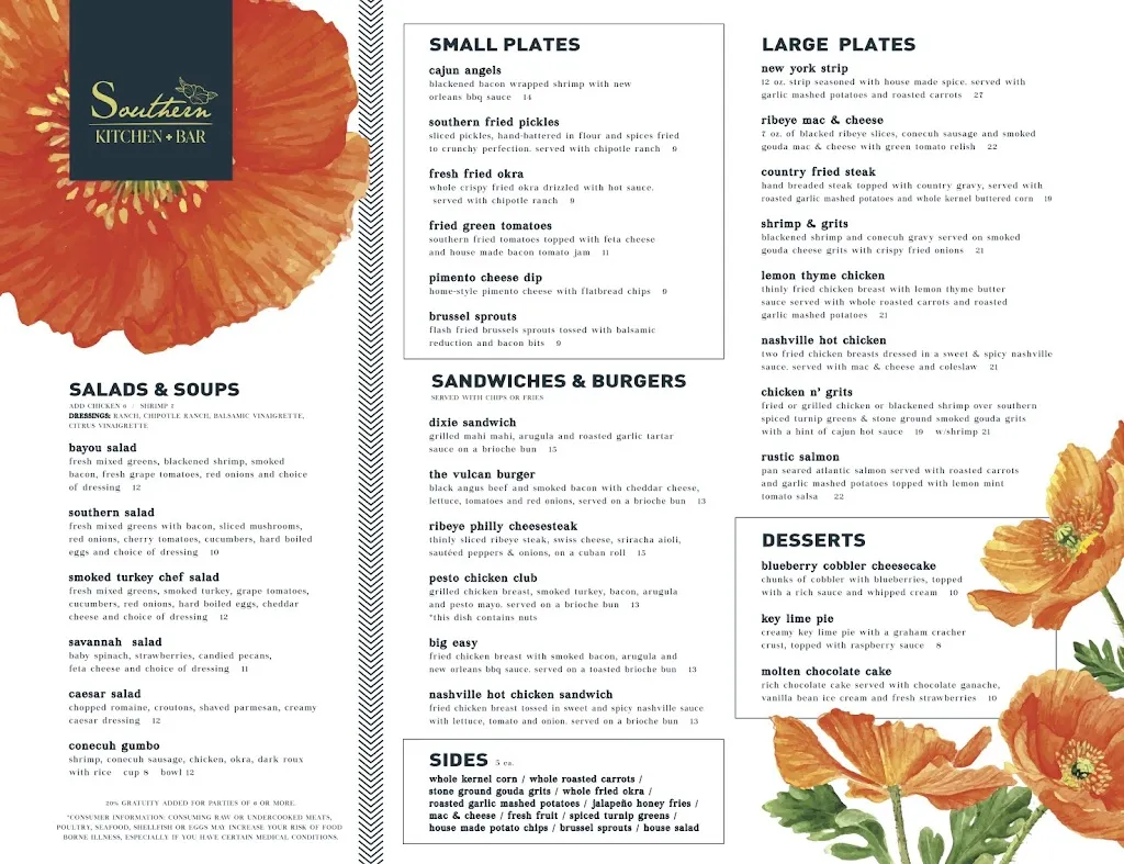 Menu_The Southern Kitchen And Bar_Birmingham, AL_image_old_1