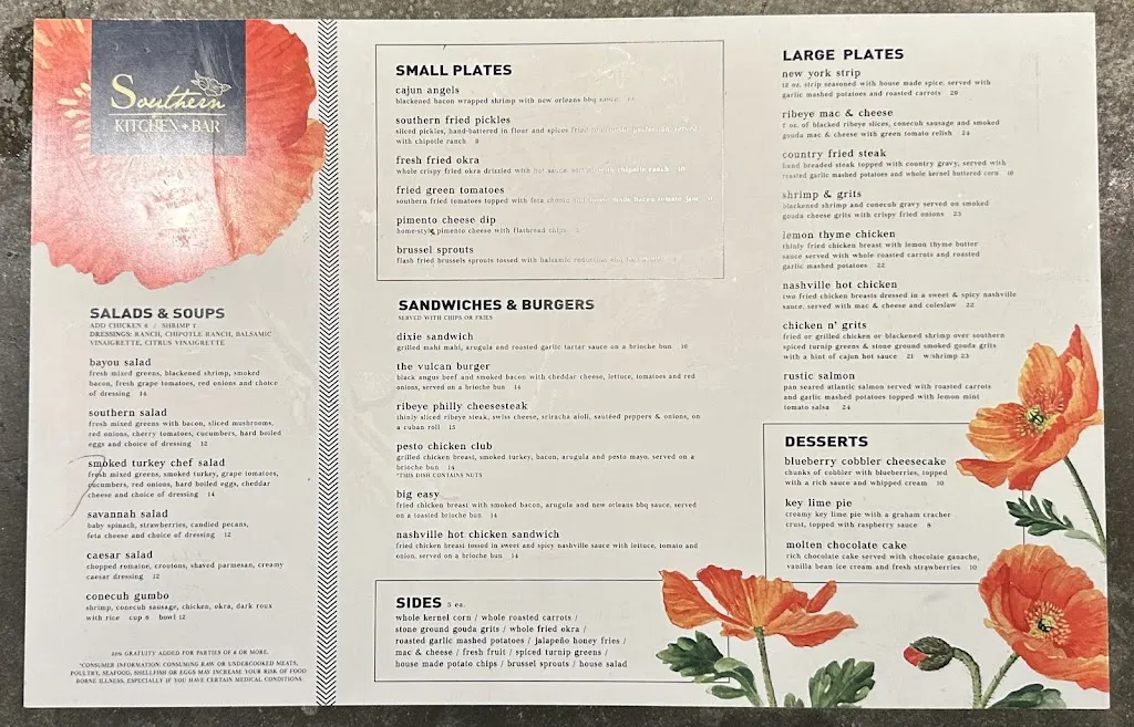 Menu_The Southern Kitchen And Bar_Birmingham, AL_image_old_3