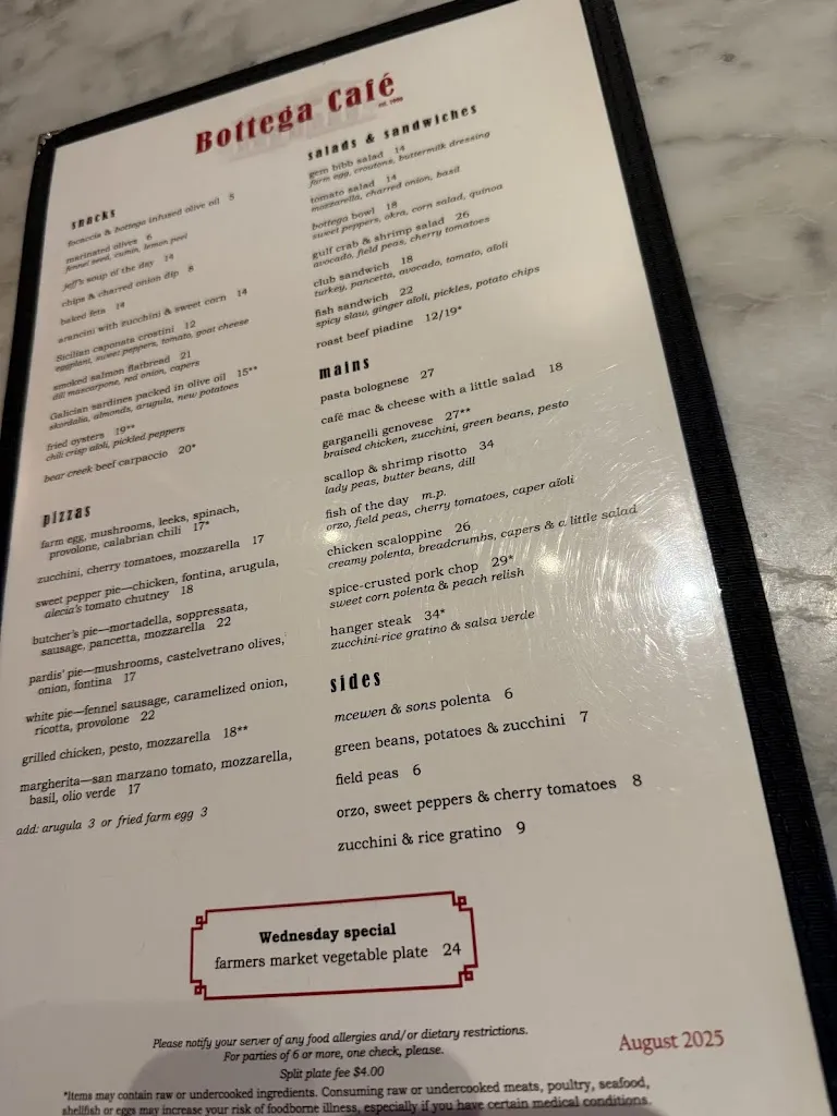 Menu_Bottega_Birmingham, AL_image_old_3