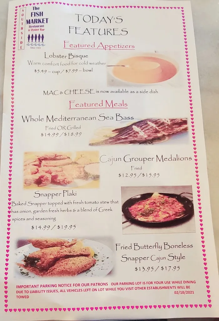 Menu_The Fish Market Restaurant_Birmingham, AL_image_old_3