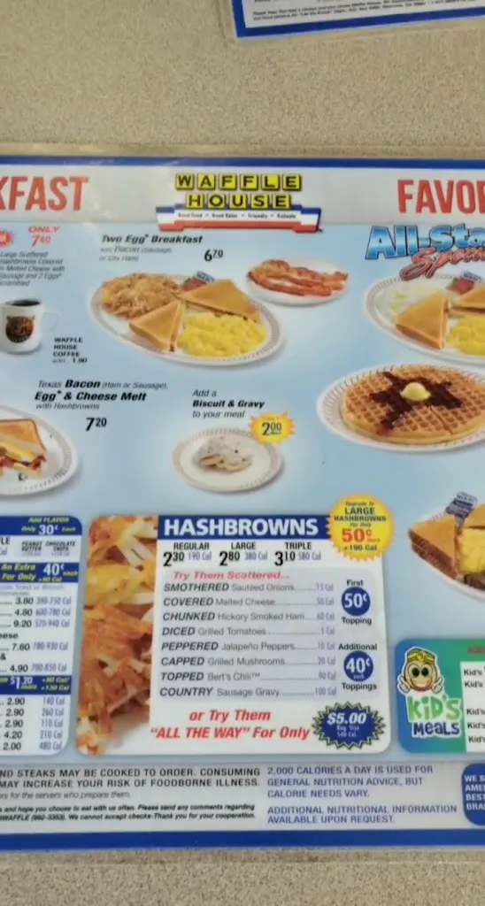 Menu_Waffle House_Fairfield, AL_image_old_2