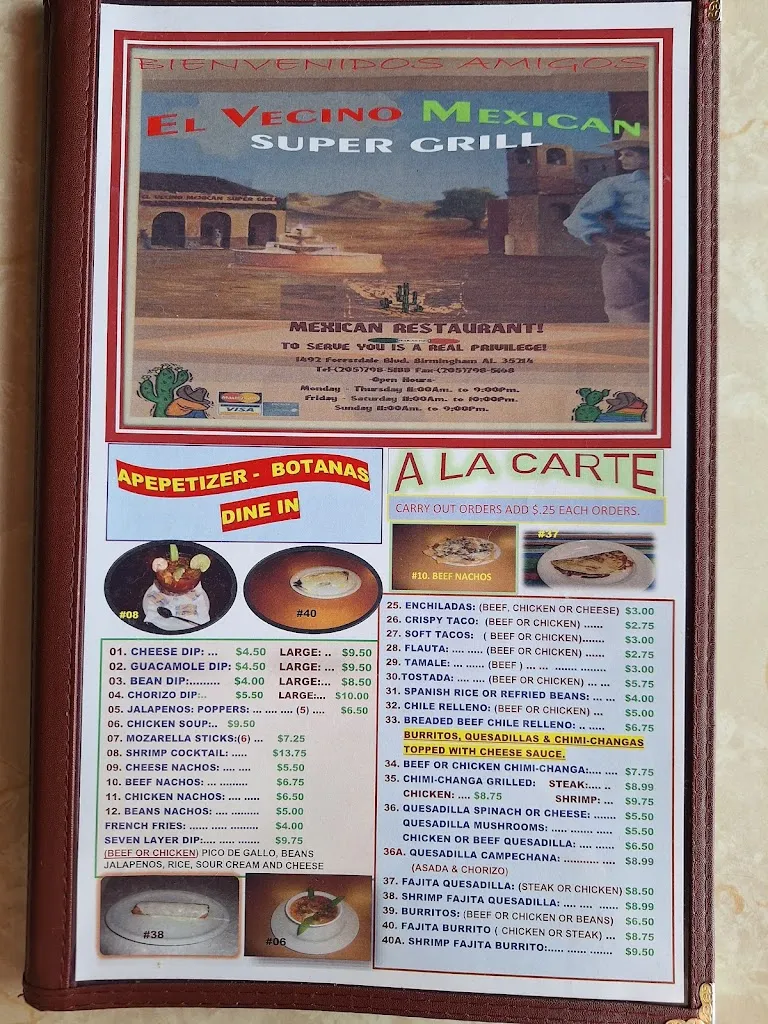 Menu_El Vecino Mexican Restaurant_Birmingham, AL_image_old_3