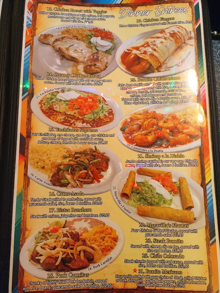 Menu_Maravilla's Mexican Grill_Adamsville, AL_image_old_3