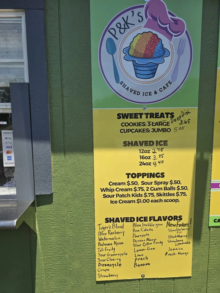 Menu_P&K's Shaved Ice & Cafe_Graysville, AL_image_old_2