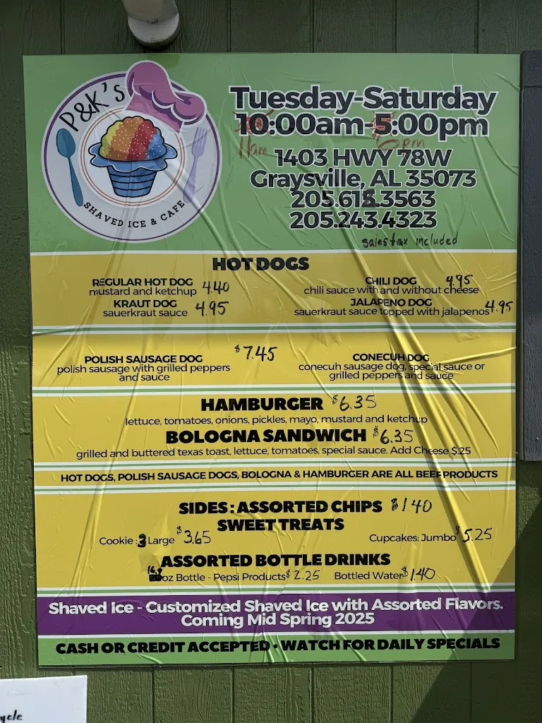 Menu_P&K's Shaved Ice & Cafe_Graysville, AL_image_old_3