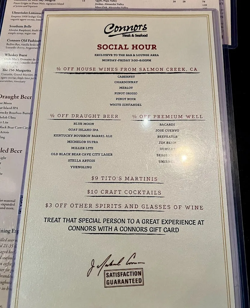 Menu_Connors Steak & Seafood_Huntsville, AL_image_old_1