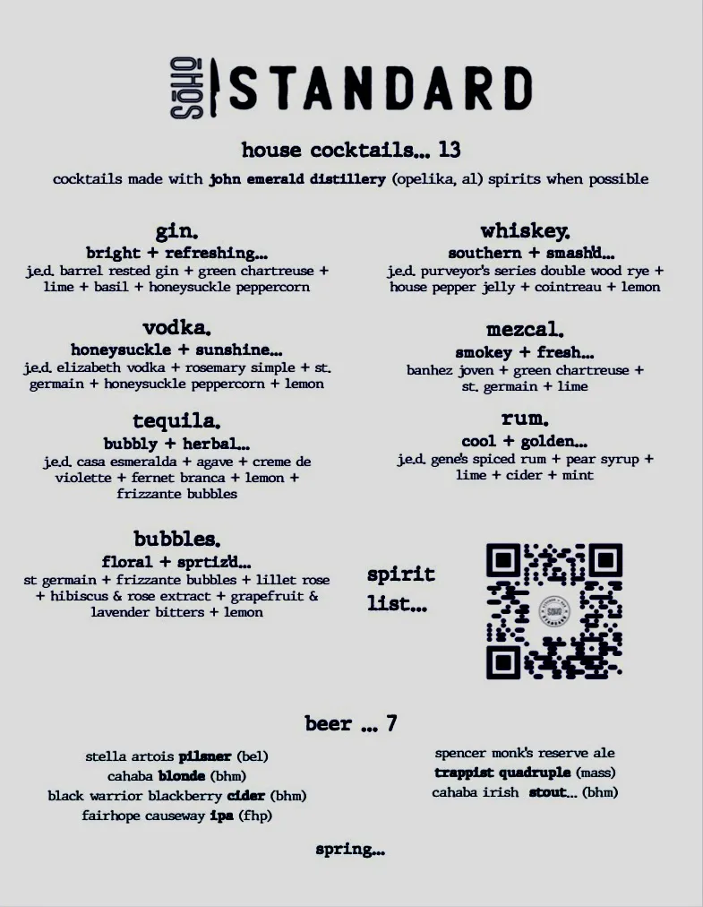 Menu_SoHo Standard_Homewood, AL_image_old_3