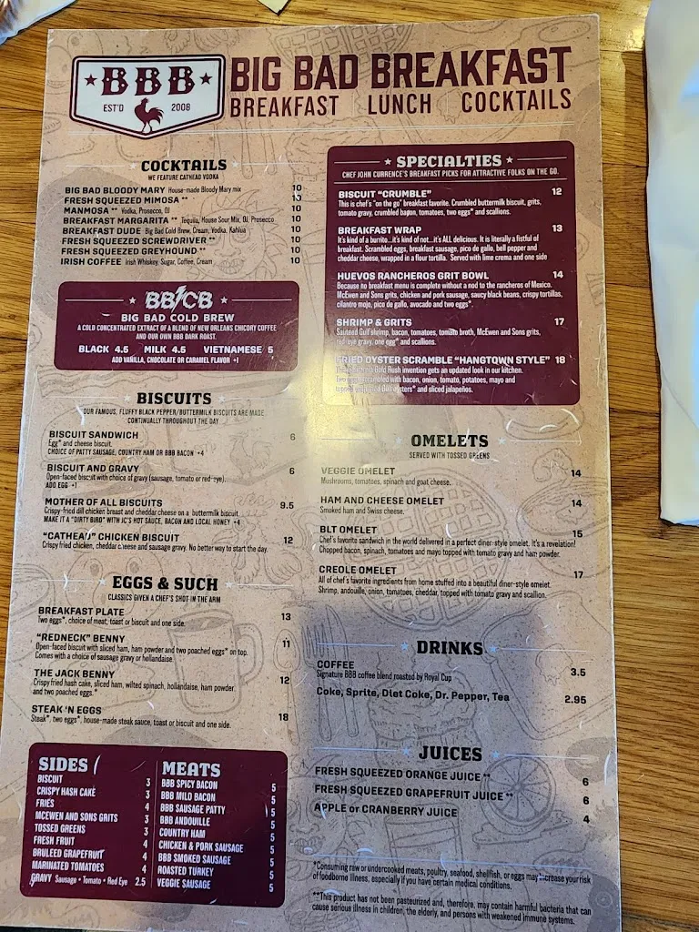 Menu_Big Bad Breakfast_Homewood, AL_image_old_2