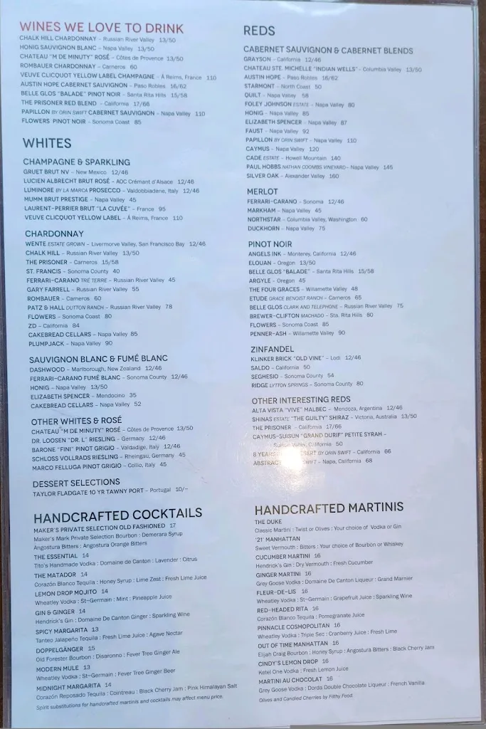 Menu_J. Alexander's Restaurant_Madison, AL_image_old_1