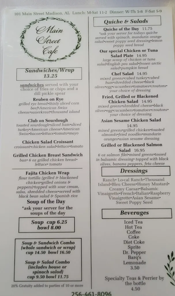 Menu_Main Street Cafe_Madison, AL_image_old_3
