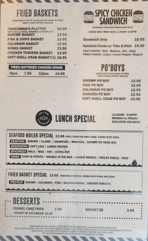 Menu_Cap't Loui_Madison, AL_image_old_3