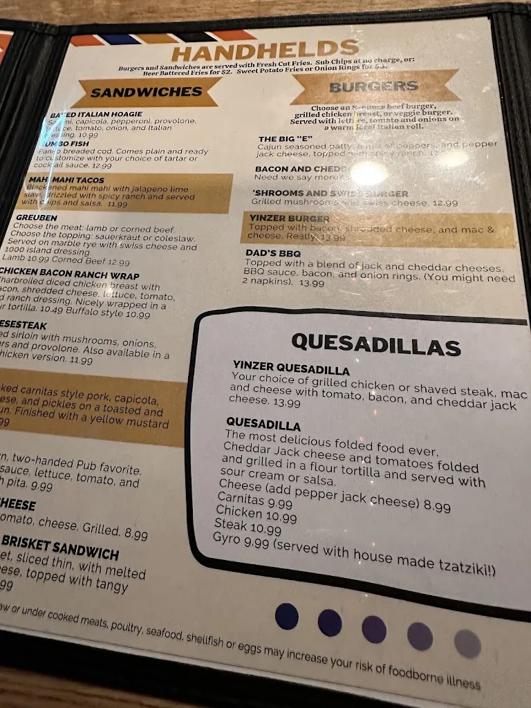 Menu_Dad's Pub & Grub_Monroeville, PA_image_old_2