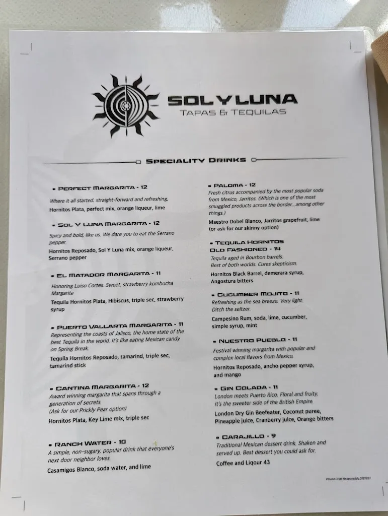 Menu_Sol Y Luna Tapas and Tequila_Mountain Brook, AL_image_old_3
