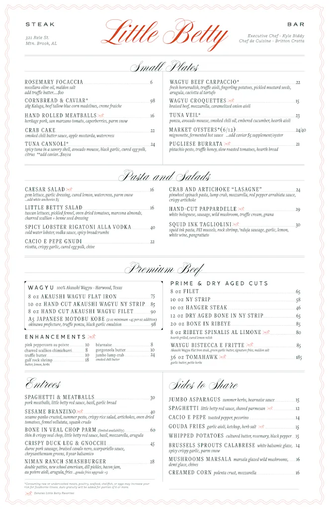 Menu_Little Betty Steak Bar_Mountain Brook, AL_image_old_1
