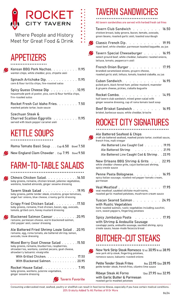 Menu_Rocket City Tavern_Huntsville, AL_image_old_1