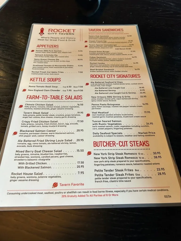 Menu_Rocket City Tavern_Huntsville, AL_image_old_2