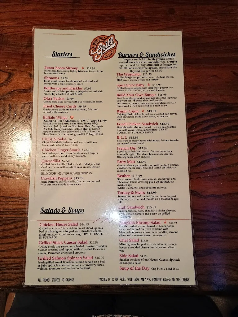 Menu_West End Grill_Huntsville, AL_image_old_1