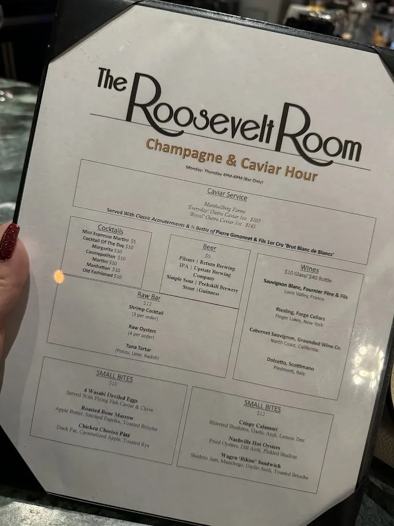 Menu_The Roosevelt Room_Troy, NY_image_old_2