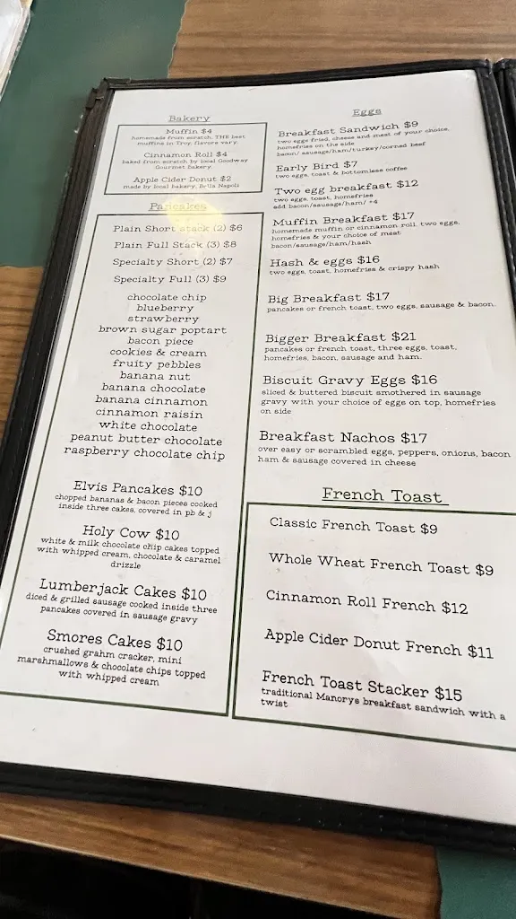 Menu_Manory's_Troy, NY_image_old_1