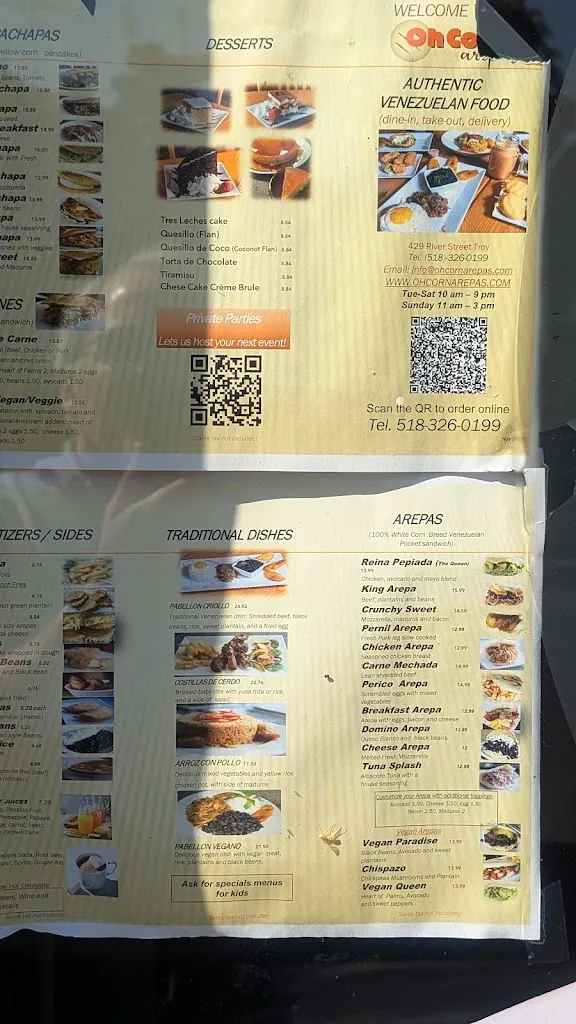 Menu_Oh Corn! Arepas_Troy, NY_image_old_1