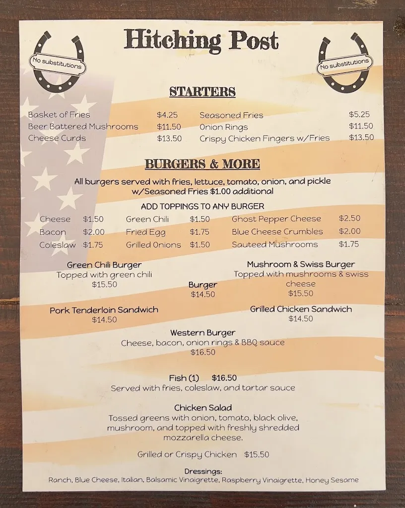 Menu_Hitching Post Saloon_Apache Junction, AZ_image_old_2