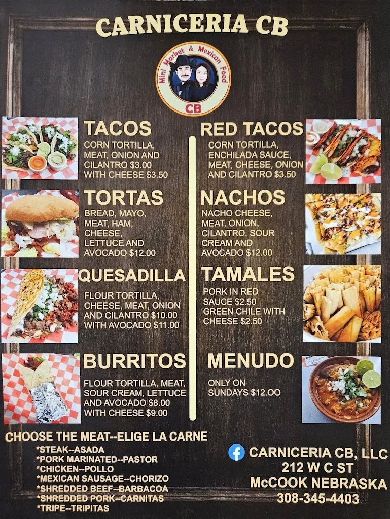 Menu_Carniceria CB, LLC ( Minimarket and Restaurant)_McCook, NE_image_old_1