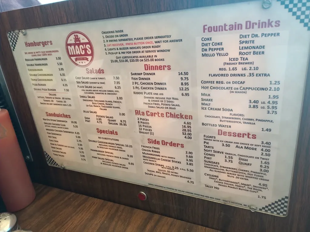 Menu_Mac's Drive-In_McCook, NE_image_old_3