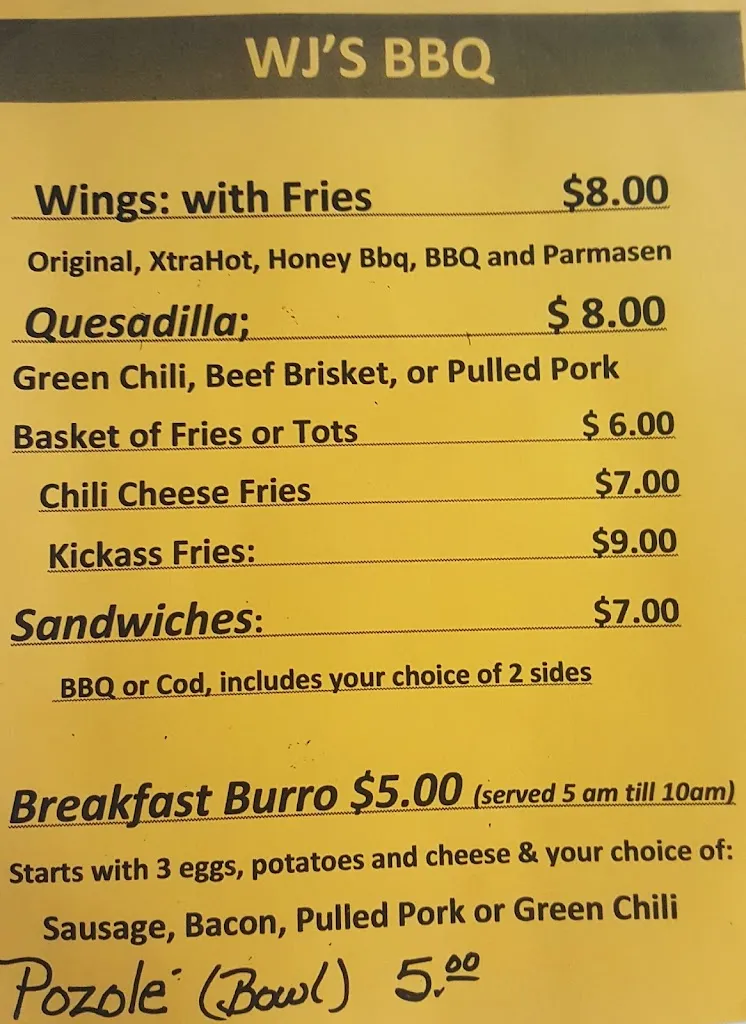 Menu_WJ's BBQ_Claypool, AZ_image_old_2