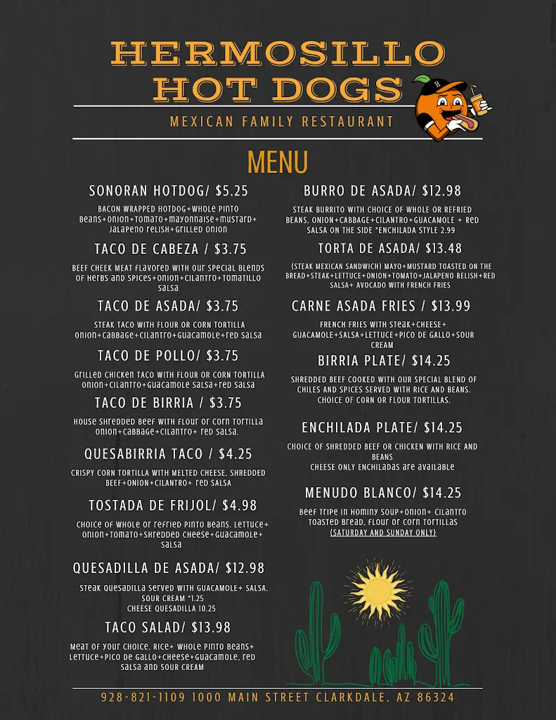 Menu_HERMOSILLO HOTDOGS_Clarkdale, AZ_image_old_1