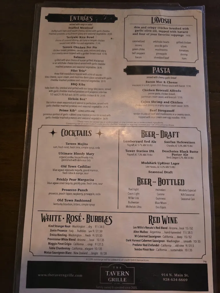 Menu_Tavern Grille_Cottonwood, AZ_image_old_1