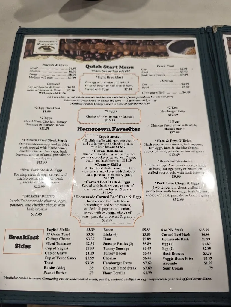 Menu_Randall's Restaurant_Cottonwood, AZ_image_old_2