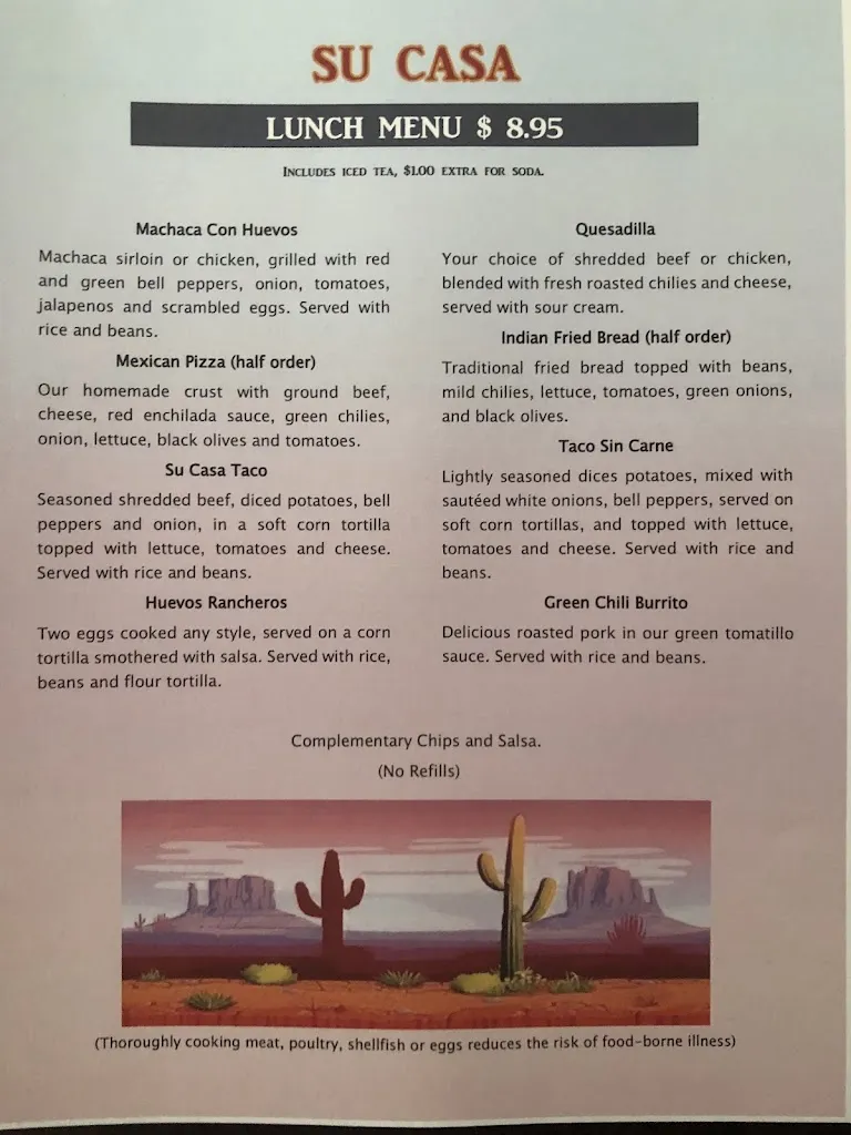 Menu_Su Casa of Clarkdale_Clarkdale, AZ_image_old_1