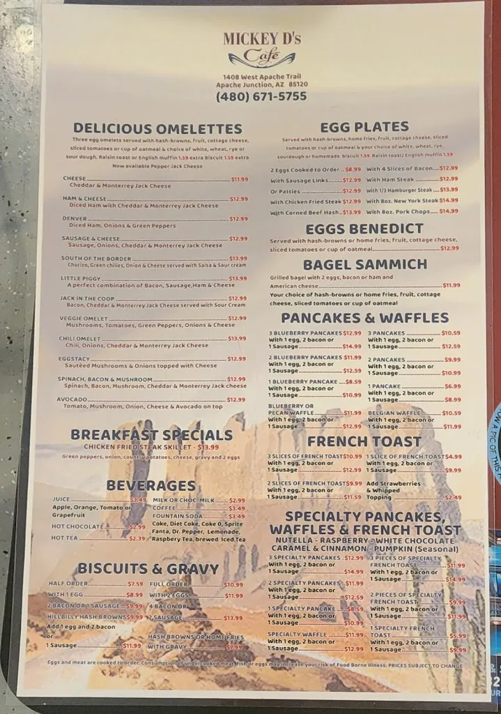 Menu_Mickey D's Cafe_Apache Junction, AZ_image_old_2