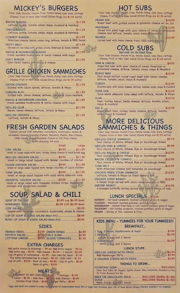Menu_Mickey D's Cafe_Apache Junction, AZ_image_old_3