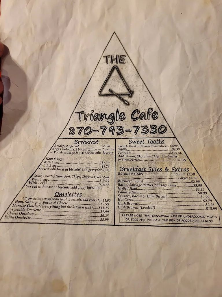Menu_Triangle Cafe_Batesville, AR_image_old_1