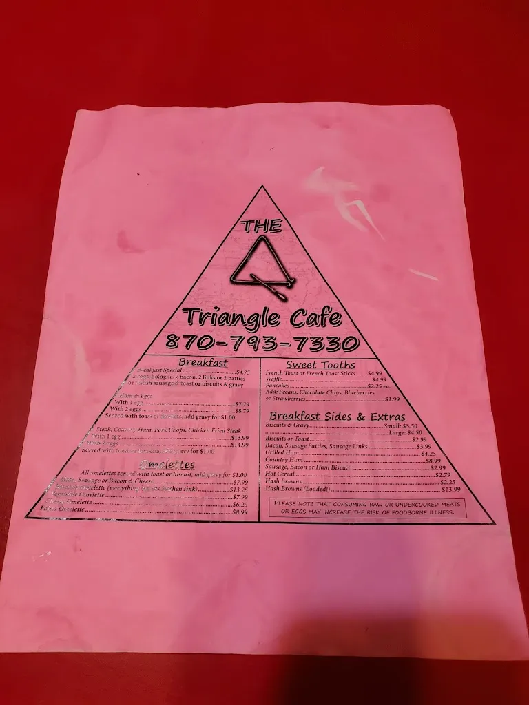 Menu_Triangle Cafe_Batesville, AR_image_old_3