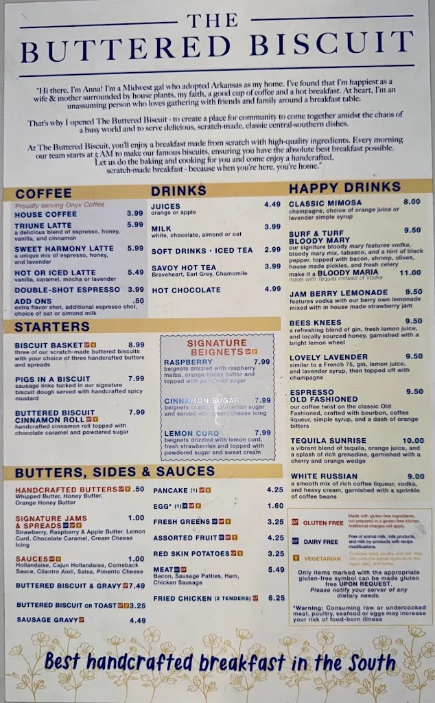 Menu_The Buttered Biscuit_Springdale, AR_image_old_2