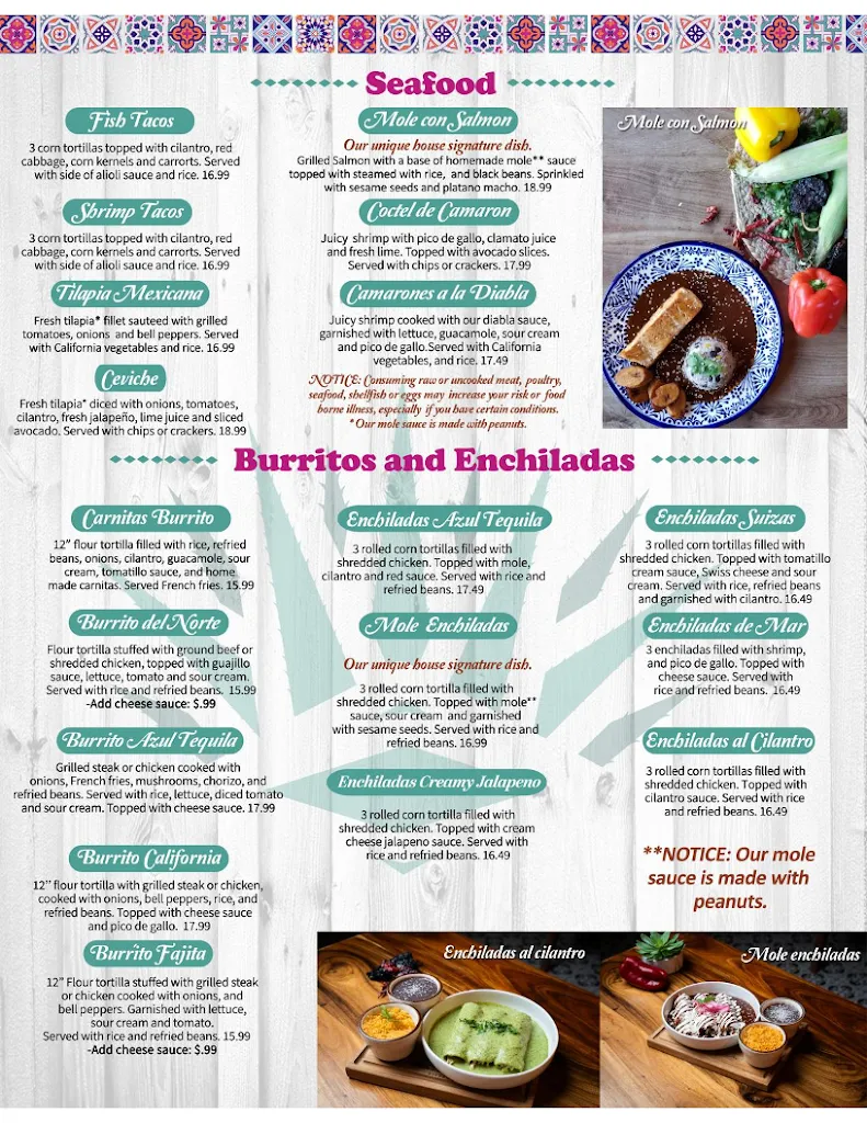 Menu_Azul Tequila Mexican Cuisine SPRINGDALE_Springdale, AR_image_old_1