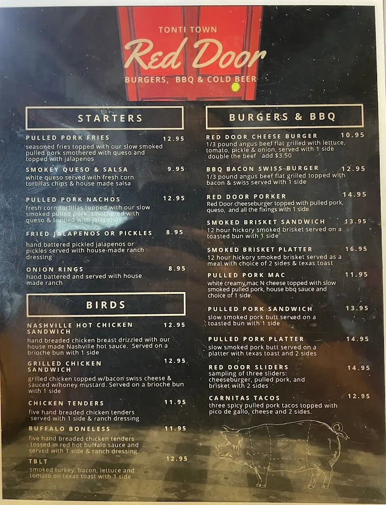 Menu_Red Door Bar & Grill_Springdale, AR_image_old_1