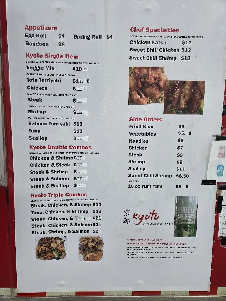 Menu_Kyoto hibachi express_Springdale, AR_image_old_2