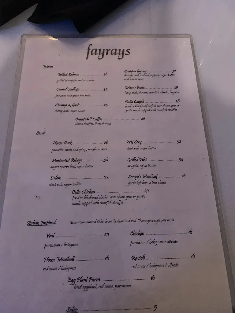 Menu_Fayrays_El Dorado, AR_image_old_3