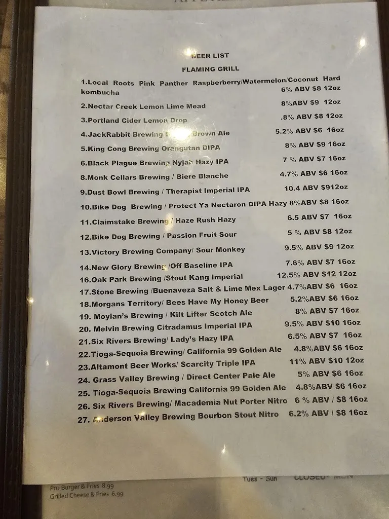 Menu_Flaming Grill Exotic Burgers & Craft Beer_2380 Watt Ave Suite 150, Sacramento_image_old_3